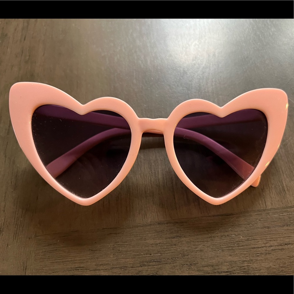 Heart shaped pink sunglasses